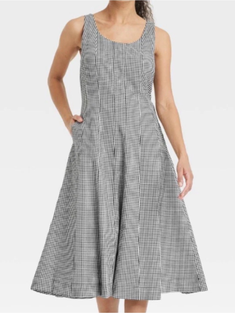 A New Day Black & White Gingham Midi Dress
Size 4